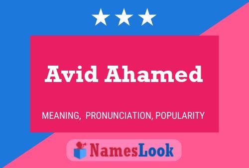 Poster del nome Avid Ahamed