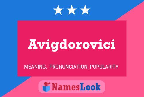 Poster del nome Avigdorovici