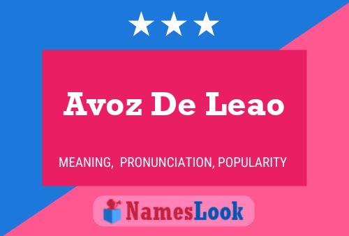 Poster del nome Avoz De Leao