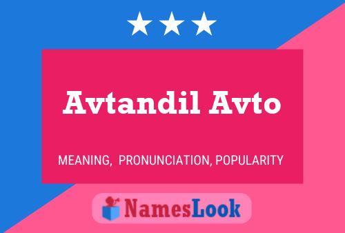 Poster del nome Avtandil Avto