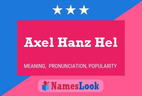 Poster del nome Axel Hanz Hel