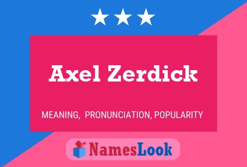 Poster del nome Axel Zerdick