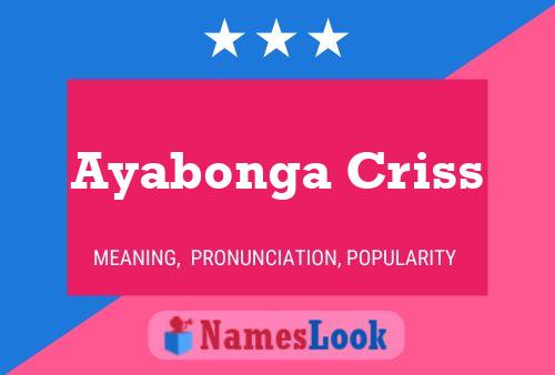 Poster del nome Ayabonga Criss