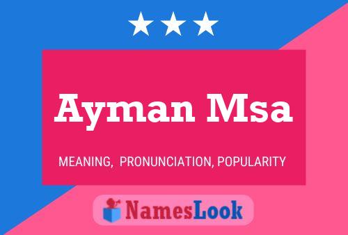 Poster del nome Ayman Msa