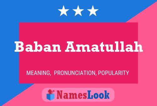 Poster del nome Baban Amatullah