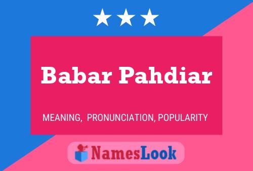 Poster del nome Babar Pahdiar