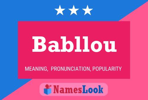 Poster del nome Babllou