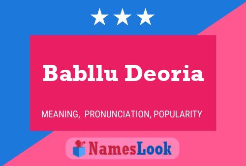 Poster del nome Babllu Deoria