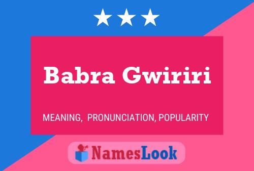 Poster del nome Babra Gwiriri