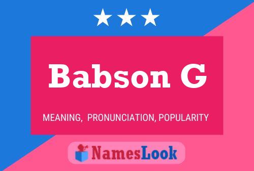 Poster del nome Babson G