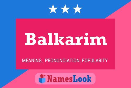 Poster del nome Balkarim