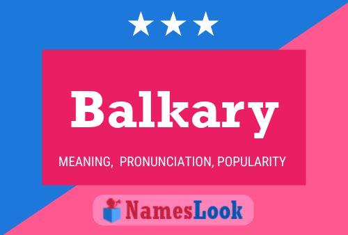 Poster del nome Balkary