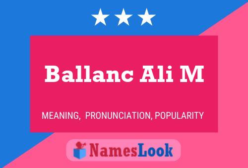 Poster del nome Ballanc Ali M