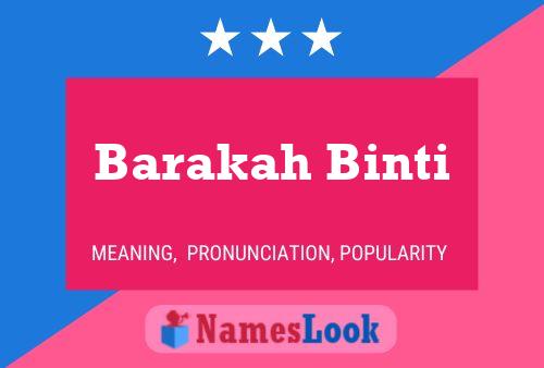 Poster del nome Barakah Binti