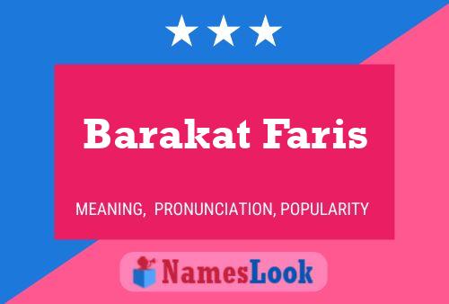 Poster del nome Barakat Faris