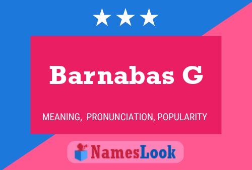 Poster del nome Barnabas G