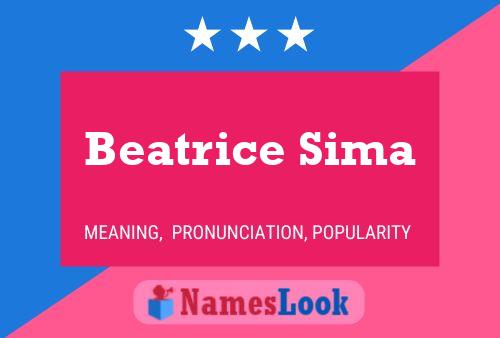 Poster del nome Beatrice Sima