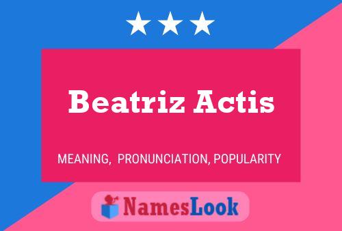 Poster del nome Beatriz Actis