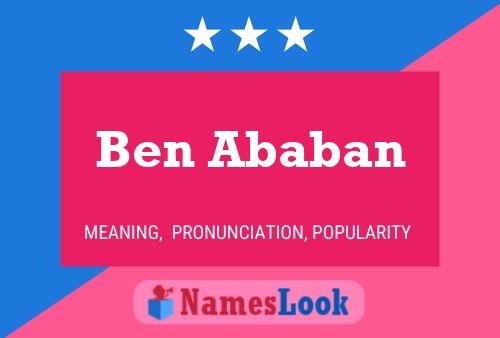 Poster del nome Ben Ababan