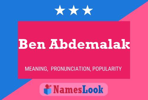 Poster del nome Ben Abdemalak