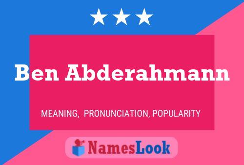 Poster del nome Ben Abderahmann