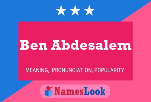 Poster del nome Ben Abdesalem