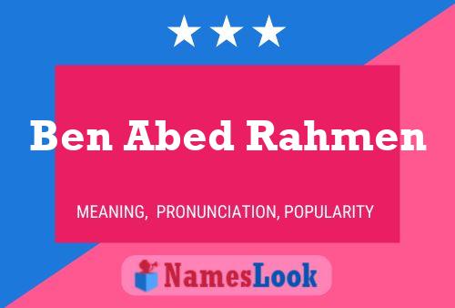 Poster del nome Ben Abed Rahmen