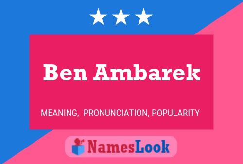 Poster del nome Ben Ambarek