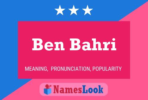 Poster del nome Ben Bahri