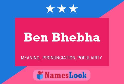 Poster del nome Ben Bhebha