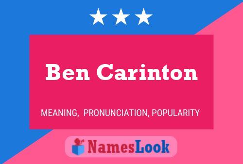 Poster del nome Ben Carinton