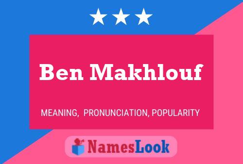 Poster del nome Ben Makhlouf