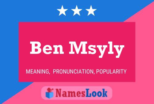 Poster del nome Ben Msyly