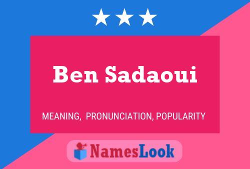 Poster del nome Ben Sadaoui