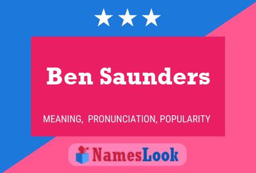 Poster del nome Ben Saunders