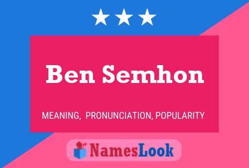 Poster del nome Ben Semhon