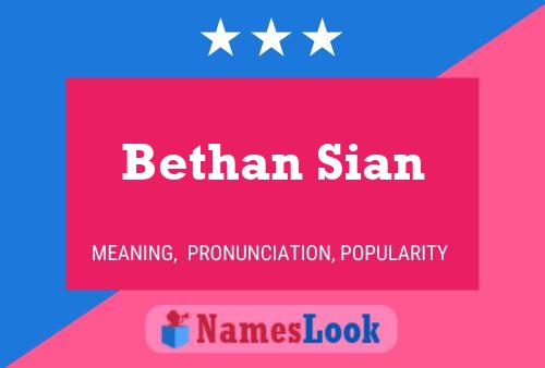 Poster del nome Bethan Sian