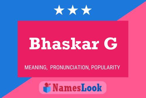 Poster del nome Bhaskar G