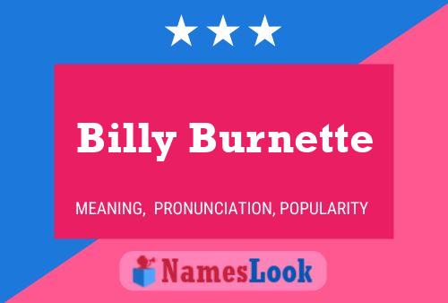 Poster del nome Billy Burnette