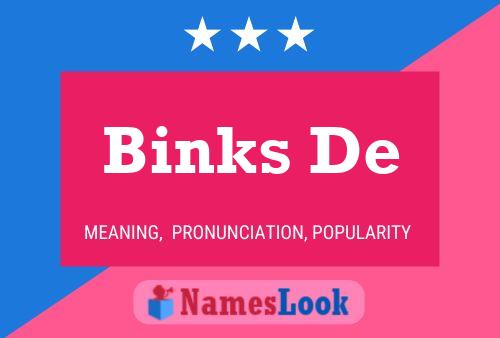 Poster del nome Binks De