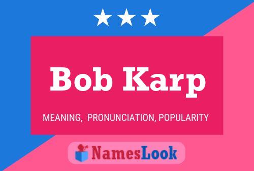 Poster del nome Bob Karp