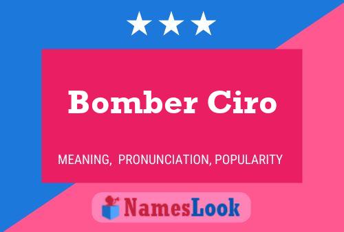 Poster del nome Bomber Ciro