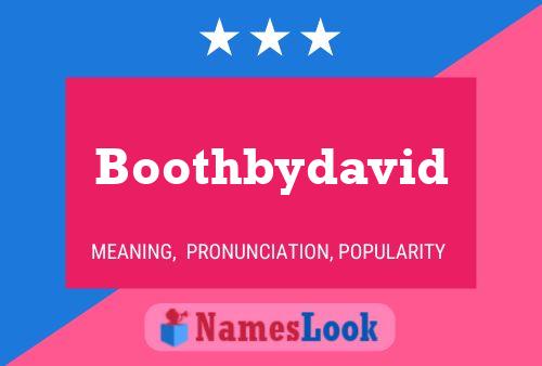 Poster del nome Boothbydavid