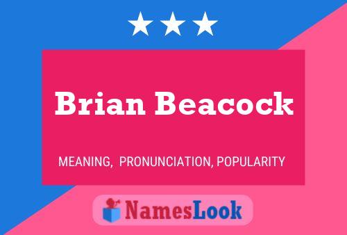 Poster del nome Brian Beacock