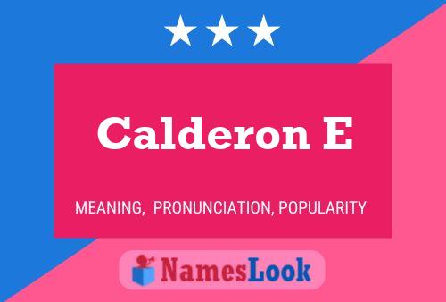 Poster del nome Calderon E