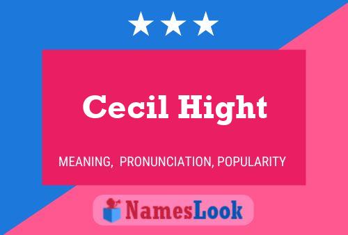 Poster del nome Cecil Hight