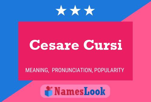 Poster del nome Cesare Cursi