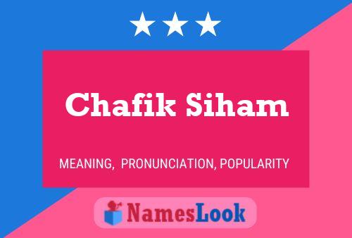 Poster del nome Chafik Siham