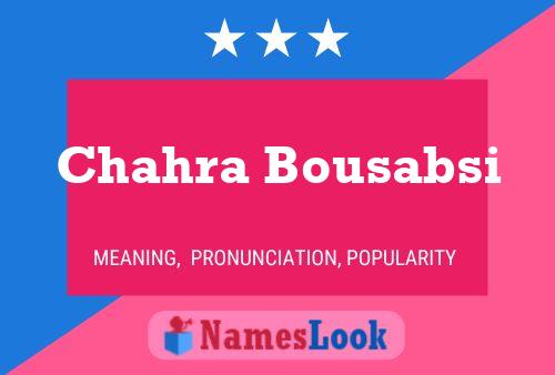 Poster del nome Chahra Bousabsi