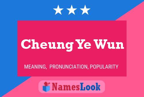 Poster del nome Cheung Ye Wun